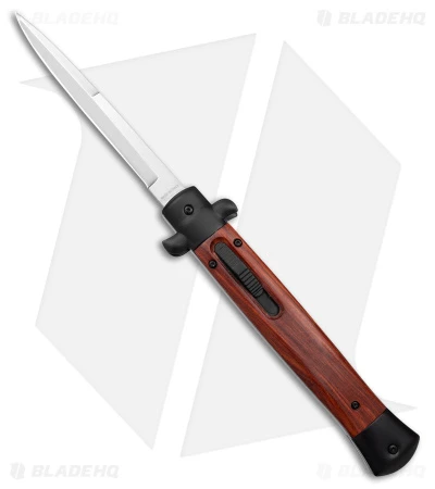 11" Mago OTF Automatic Bayo Knife Wood/Black W/Clip (4.75" Satin) 1 11" Mago OTF Automatic Bayo Knife Wood/Black W/Clip (4.75" Satin)