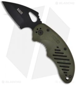 5.11 Tactical DRT Spear Point Liner Lock Knife Green FRN (2.625" Black) 51057