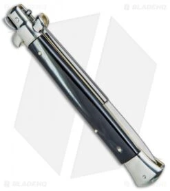 AGA Campolin 11" Picklock Automatic Italian Stiletto Dark Horn (5" Satin) 2017 -CRKT Sales Store AGA Campolin 11in Picklock Italian Stiletto Dark Horn Satin BHQ 78227 jr side