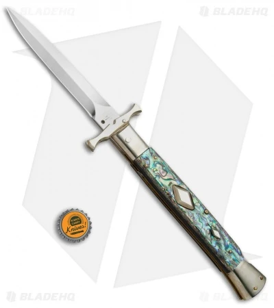 AGA Campolin 13" Bat Swinguard Diamond Automatic Knife Abalone (5.75" Dagger) 5 AGA Campolin 13" Bat Swinguard Diamond Automatic Knife Abalone (5.75" Dagger) - Image 5
