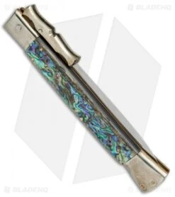 AGA Campolin 13" Bat Swinguard Diamond Automatic Knife Abalone (5.75" Dagger) 7 AGA Campolin 13" Bat Swinguard Diamond Automatic Knife Abalone (5.75" Dagger) -CRKT Sales Store AGA Campolin 13in Bat Swinguard Diamond Abalone Dagger BHQ 71954 jr side