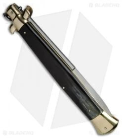 AGA Campolin 18" Italian Stiletto Knife Brazilian Horn/Brass (8" Satin Bayonet) -CRKT Sales Store AGA Campolin 18in Stiletto Bayo Brazilian Horn Brass BP 19243 jr side