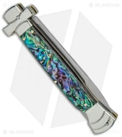 AGA Campolin 9" Maltese Cross Bayonet Italian Stiletto Knife Abalone (4" Satin) 6 AGA Campolin 9" Maltese Cross Bayonet Italian Stiletto Knife Abalone (4" Satin) -CRKT Sales Store AGA Campolin 9in Bayo Italian Stiletto Auto Abalone Satin BP 28947 jr side