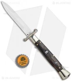 AGA Campolin 9" Italian Stiletto Swinguard Bayonet Automatic Knife Dark Horn -CRKT Sales Store AGA Campolin 9in Italian Stiletto Dark Horn Auto Bayo GX 11091 jr bottlecap