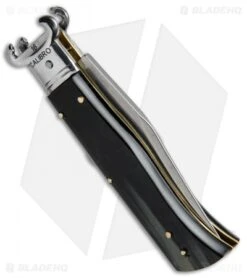 AGA Campolin 7.5" Calibro Automatic Knife Brazilian Horn (3.4" Satin) -CRKT Sales Store AGA Campolin Brazilian Horn Calibro Humpback BP 18159 jr side