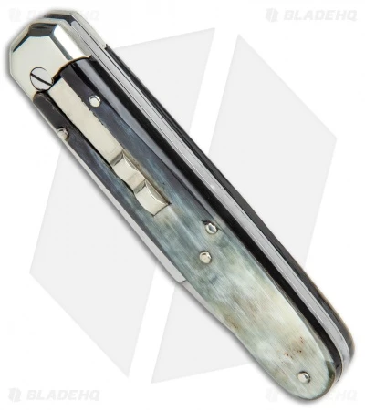 AGA Campolin Baron Automatic Knife Dark Horn (3.75" Satin) 2 AGA Campolin Baron Automatic Knife Dark Horn (3.75" Satin) - Image 2