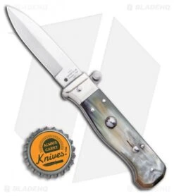 AGA Campolin Piccolo Italian Stiletto Automatic Knife Brazilian Horn(2.8" Satin) -CRKT Sales Store AGA Campolin Piccolo Italian Stiletto Automatic Knife Brazilian Horn Satin BHQ 99413 ns bottlecap