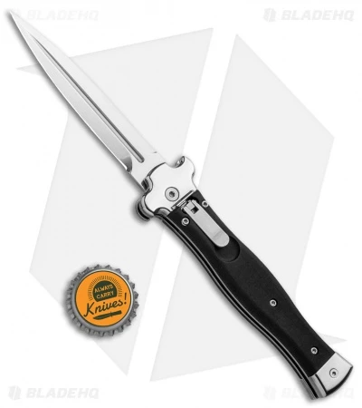 AGA Campolin Zero Dagger Leverlock Automatic Knife Black Coated (3.75" Polish) 4 AGA Campolin Zero Dagger Leverlock Automatic Knife Black Coated (3.75" Polish) - Image 4