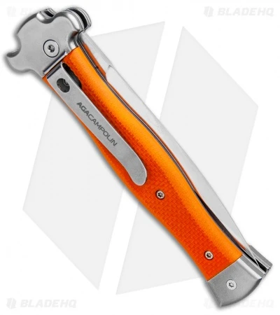 AGA Campolin Zero Dagger Leverlock Automatic Knife Orange G-10 (3.75" Satin) 3 AGA Campolin Zero Dagger Leverlock Automatic Knife Orange G-10 (3.75" Satin) - Image 3