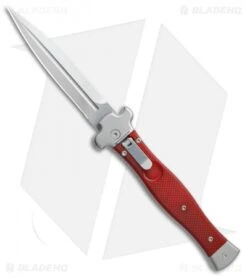 AGA Campolin Zero Dagger Leverlock Automatic Knife Red G-10 (3.75" Stonewash)