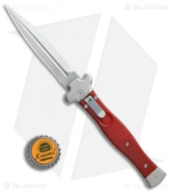 AGA Campolin Zero Dagger Leverlock Automatic Knife Red G-10 (3.75" Stonewash) -CRKT Sales Store AGA Campolin Zero Dagger red G10 sw BHQ 74036 jr bottlecap