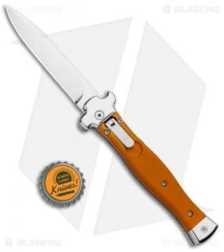 AGA Campolin Zero Italian Leverlock Automatic Knife Orange Al (3.75" Tumbled) -CRKT Sales Store AGA Campolin Zero Italian LL Orange Aluminum Tumbled AGA01ALO LB BHQ 97990 jr bottlecap