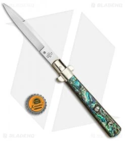 AGA Campolin 11" Frosolone Bayonet Stiletto Automatic Knife Abalone (5" Satin) -CRKT Sales Store AGA Frosolone Abalonel 11in Bayo BP 29299 jr bottlecap 2