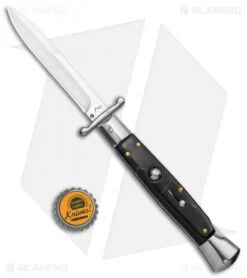 AKC Swinguard 10" Auto Italian Bayonet Stiletto Sim Dark Horn (4.25" Satin) -CRKT Sales Store AKC 10in Italian Swinguard Sim Horn Auto Bayo BHQ 138553 jr bottlecap