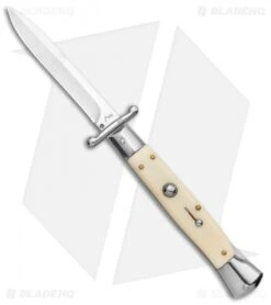 AKC Swinguard 10" Automatic Italian Stiletto Sim Ivory (4.25" Satin Bayonet)