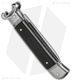 AKC Shot Puller 8" Lever Lock Italian Auto Ebony Wood (3.2" Polish Flat) -CRKT Sales Store AKC 8in Shot Puller LL Ebony Wood BP 19888 jr side