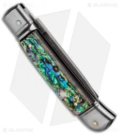 AKC Classic 8" Lever Lock Automatic Italian Knife Abalone (3.2" Damascus) 6 AKC Classic 8" Lever Lock Automatic Italian Knife Abalone (3.2" Damascus) -CRKT Sales Store AKC Classic 8in LL Abalone Damascus Flat BP 30459 jr side