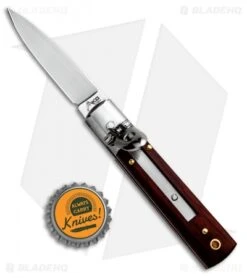 AKC Classic 6" Lever Lock Automatic Italian Knife Cocobolo (2.25" Satin) -CRKT Sales Store AKC Classic Leverlock Cocobolo BHQ 50891 ns bottlecap