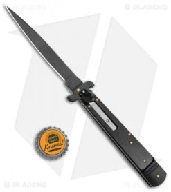 AKC Leverletto 9" Lever Lock Automatic Italian Knife Black (4" Black Flat) 7 AKC Leverletto 9" Lever Lock Automatic Italian Knife Black (4" Black Flat) -CRKT Sales Store AKC Leverletto 9in LL Auto Italian Black Black BHQ 50877 jr bottlecap