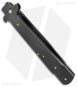 AKC Leverletto 9" Lever Lock Automatic Italian Knife Black (4" Black Flat) 6 AKC Leverletto 9" Lever Lock Automatic Italian Knife Black (4" Black Flat) -CRKT Sales Store AKC Leverletto 9in LL Auto Italian Black Black BHQ 50877 jr side