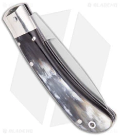 AKC Speed Hunter Automatic Italian Knife Dark/Light Horn (3" Polish) -CRKT Sales Store AKC Speed Hunter Auto Italian Knife Dark Horn Polish BHQ 50883 jr side