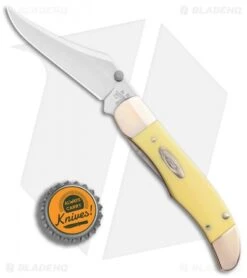 Case Kickstart Mid-Folding Hunter Assisted Knife Yellow (31265AC SS) -CRKT Sales Store Assisted Opener Smooth Yellow Synthetic Mid Hunter clip BHQ 86872 er bottlecap