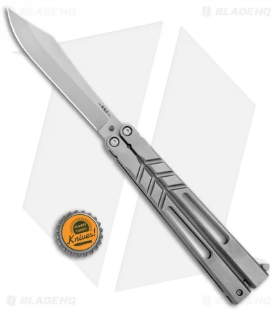 BRS Channel Alpha Beast Balisong Butterfly Knife Titanium (4.5" Stonewash) CHAB 4 BRS Channel Alpha Beast Balisong Butterfly Knife Titanium (4.5" Stonewash) CHAB - Image 4