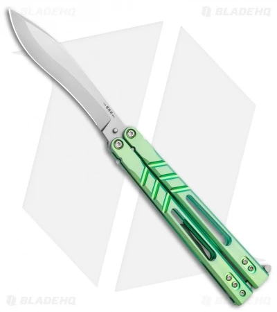 CRKT Sales Store -CRKT Sales Store BRS Premium Alpha Beast Kukri Balisong Butterfly Knife Green Ti 4.5 SW BHQ 117018 LS 1