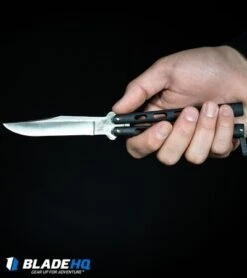 Bear & Son 2-Pack Butterfly Knife Special Black (114 + 114TR) -CRKT Sales Store Bear Son 114B Large Butterfly Knife Black Satin BHQ 0364 kp in hand web