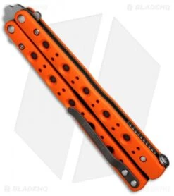 Benchmade 51 Morpho Balisong Butterfly Knife Orange G-10 (4.25" SW) 51-1801 -CRKT Sales Store Benchmade Balisong Orange jr side