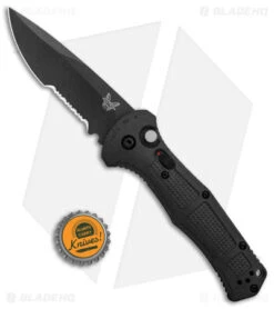 Benchmade Claymore Automatic Knife Black Grivory (3.6" Black Serr) 9070SBK -CRKT Sales Store Benchmade Claymore Auto Ranger Black Grivory Black Serr 9070SBK 1 BHQ 118570 jr bottlecap