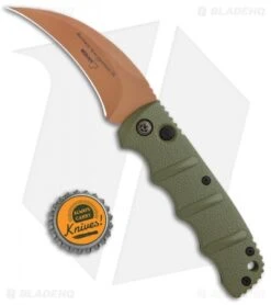 Boker Desert Warrior Kalashnikov Hawkbill Automatic Knife OD Green (Copper) -CRKT Sales Store Boker Desert Warrior Kalashnikov Hawkbill Auto OD Green Copper 01KALS69NSOI BHQ 103273 jr bottlecap
