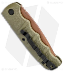 Boker Desert Warrior Kalashnikov Tanto Automatic Knife Green (3.25" D2 Copper) -CRKT Sales Store Boker Desert Warrior Kalashnikov Tanto Auto OD Green D2 Copper BHQ 96967 jr side