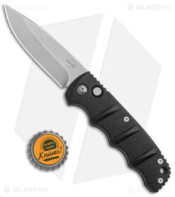 Boker Kalashnikov Drop Point Automatic Knife Black Aluminum (3.25" Stonewash) -CRKT Sales Store Boker Kalashnikov Auto Black D2 SW BHQ 144760 jr bottlecap