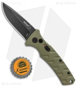 Boker Mini Strike Automatic Knife OD Green Aluminum (2.6" Smokewash D2) -CRKT Sales Store Boker Mini Strike Auto OD Green Smokewash 01BO437NSOI BHQ 99630 jr bottlecap