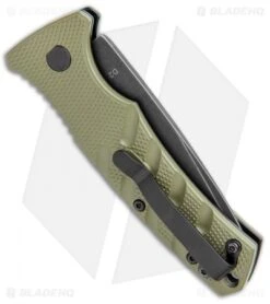 Boker Mini Strike Automatic Knife OD Green Aluminum (2.6" Smokewash D2) -CRKT Sales Store Boker Mini Strike Auto OD Green Smokewash 01BO437NSOI BHQ 99630 jr side