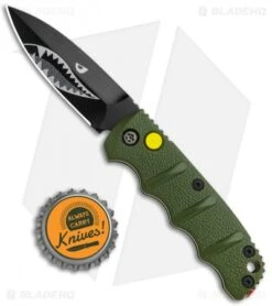 Boker Mini Warhawk Kalashnikov Dagger Automatic Knife Green (2.5" Black D2) -CRKT Sales Store Boker Mini Warhawk Kalashnikov Auto Dagger Green Black BHQ 113923 jr bottlecap