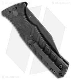 Boker Plus Strike Bowie Automatic Knife Black (3.25" Black ) -CRKT Sales Store Boker Plus Strike Bowie Auto Black Black BHQ 125300 jr side