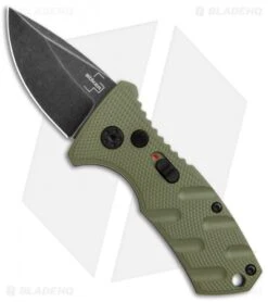 CRKT Sales Store 30 Boker Stubby Strike CA Legal Automatic Knife OD Green (1.9" Smokewash D2)