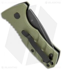 Boker Stubby Strike CA Legal Automatic Knife OD Green (1.9" Smokewash D2) -CRKT Sales Store Boker Stubby Strike CA Legal Auto OD Green Smokewash 01BO442NSOI BHQ 99648 jr side