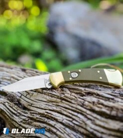 Buck Knives Buck 112 Exclusive Automatic Knife Green Micarta/Brass (3" Satin) -CRKT Sales Store Buck 112 Exclusive Automatic Knife Green Micarta Brass Satin BHQ 101545 kp log web