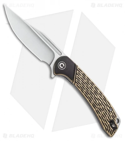 CIVIVI Dogma Liner Lock Knife Brass (3.5" Stonewash) C2014A 2 CIVIVI Dogma Liner Lock Knife Brass (3.5" Stonewash) C2014A - Image 2