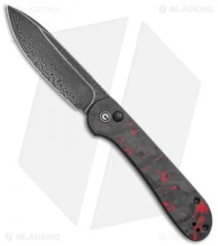CIVIVI Elementum Button Lock Knife Red/Black Shred CF (3.5" Dam.)C2103DS-2