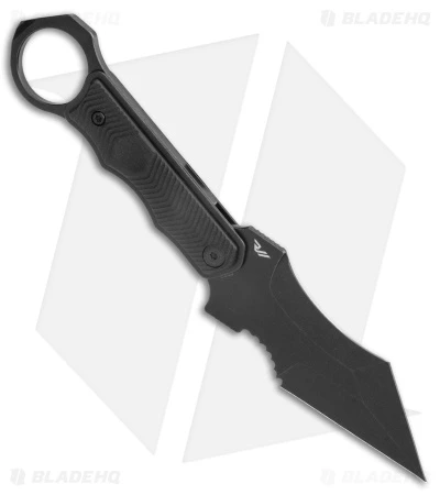 CIVIVI Orthrus Tactical Button Fixed Blade Knife Black G-10 (3.8" Black Serr) 3 CIVIVI Orthrus Tactical Button Fixed Blade Knife Black G-10 (3.8" Black Serr) - Image 3