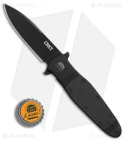 CRKT Bombastic Frame Lock Knife Black GFN (3.3" Black) K345KKSP -CRKT Sales Store CRKT Bombastic Black Plain Edge BHQ 78172 er bottlecap
