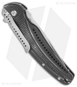 CRKT Ripple Liner Lock Knife Black Aluminum (3.125" Satin) K415KXP -CRKT Sales Store CRKT Ripple Liner Lock Knife Black Aluminum 3.125 Satin K415KXP BHQ 11407LS Side