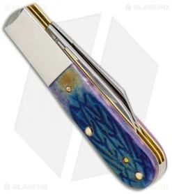 Case Barlow Pocket Knife 3.3" Purple Tribal Jigged Bone (62009 1/2 SS) -CRKT Sales Store Case Barlow Purple Tribal Jigged Bone SS 61803 BHQ 101132 jr side