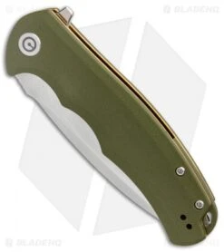 CIVIVI Praxis Flipper Liner Lock Knife OD Green G-10 (3.75" Satin) C803A -CRKT Sales Store Civivi Praxis OD Green G10 satin BHQ 87970 er spine