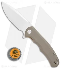 CIVIVI Praxis Flipper Liner Lock Knife Tan G-10 (3.75" Satin) C803B -CRKT Sales Store Civivi Praxis Tan G10 Satin BHQ 87971 er bottlecap