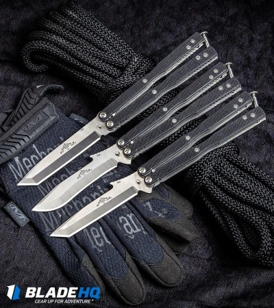Emerson CQC-7 Flipper Balisong Butterfly Knife Black G-10 (3.8" Stonewash) 5 Emerson CQC-7 Flipper Balisong Butterfly Knife Black G-10 (3.8" Stonewash) - Image 5